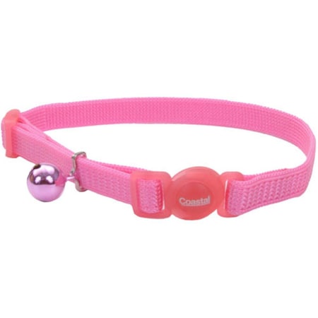 Safe Cat 0.38 In. Adjustable Snag-Proof Nylon Breakaway Collar - Pink